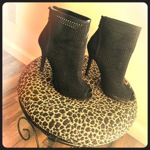 Black peep toe booties